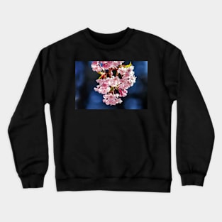 Cherry blossoms with blue bokeh Crewneck Sweatshirt